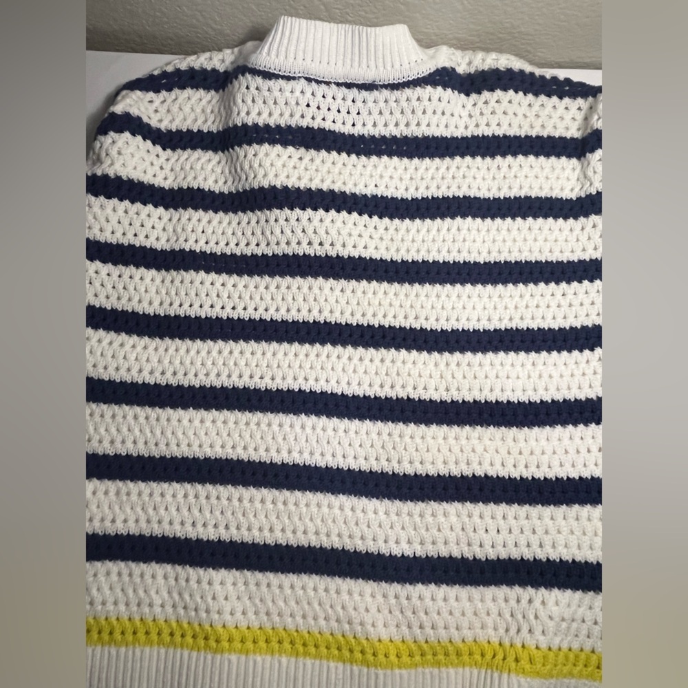 KERRI ROSENTHAL 😊 Cream and Navy Knit with Yellow Smiley NWT size Medium 😊😊😊😊😊 - Picture 10 of 11